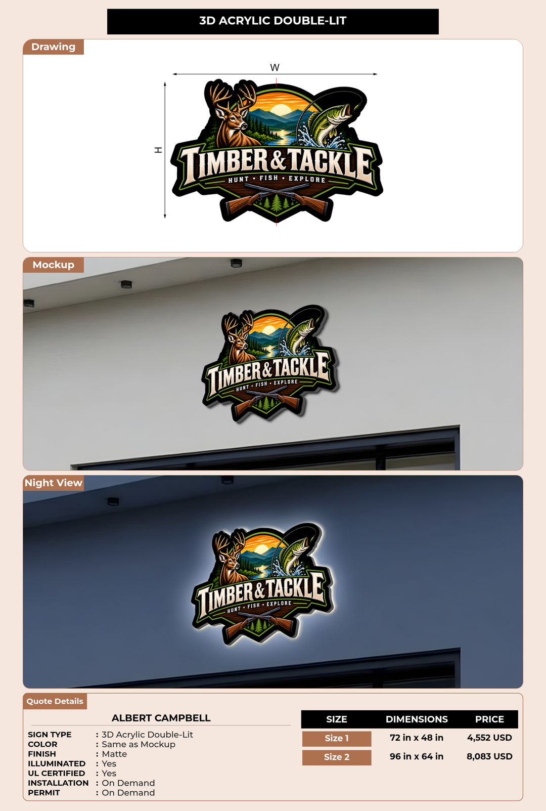 CUSTOM MOCKUP SIGN FOR Albert Campbell