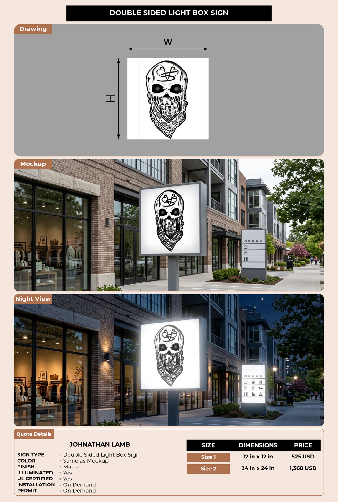 CUSTOM MOCKUP SIGN FOR Johnathan  Lamb