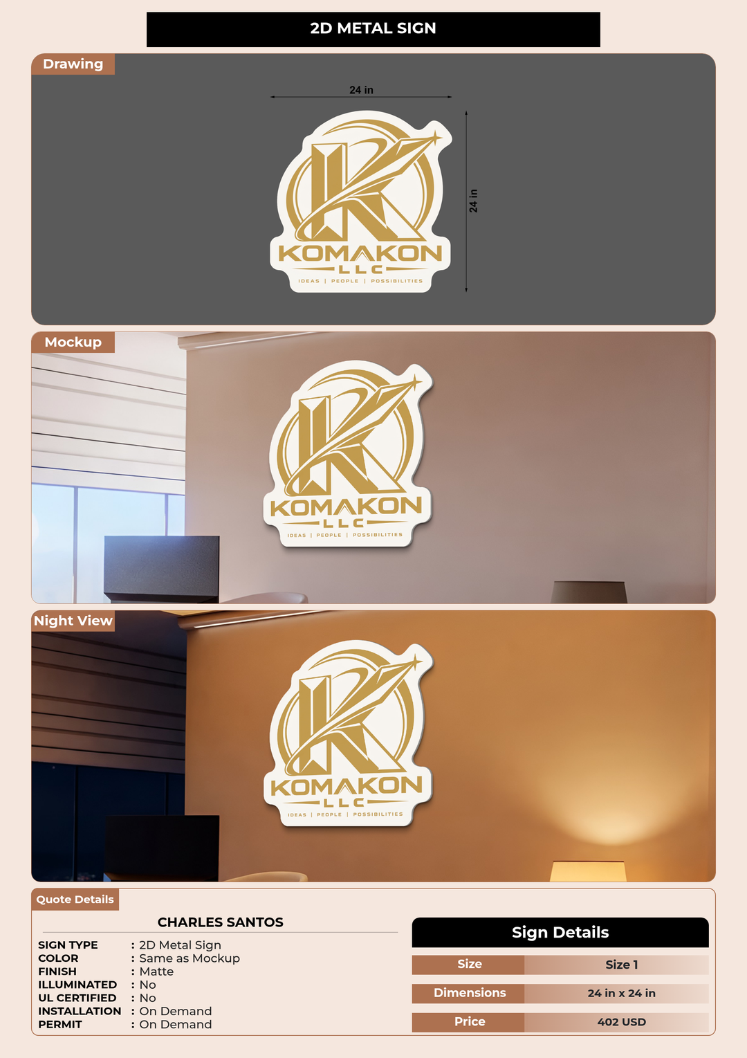CUSTOM MOCKUP SIGN FOR Charles Santos