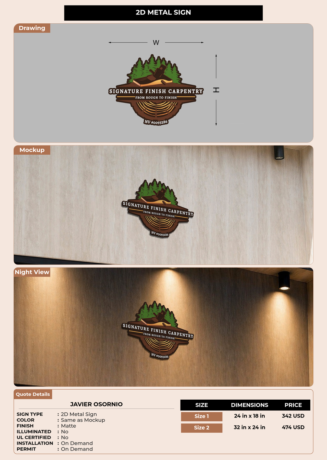 CUSTOM MOCKUP SIGN FOR Javier Osornio