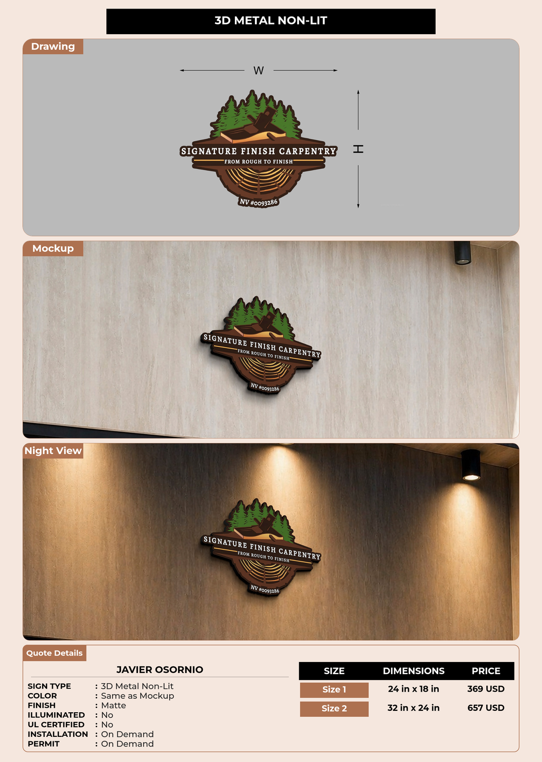 CUSTOM MOCKUP SIGN FOR Javier Osornio
