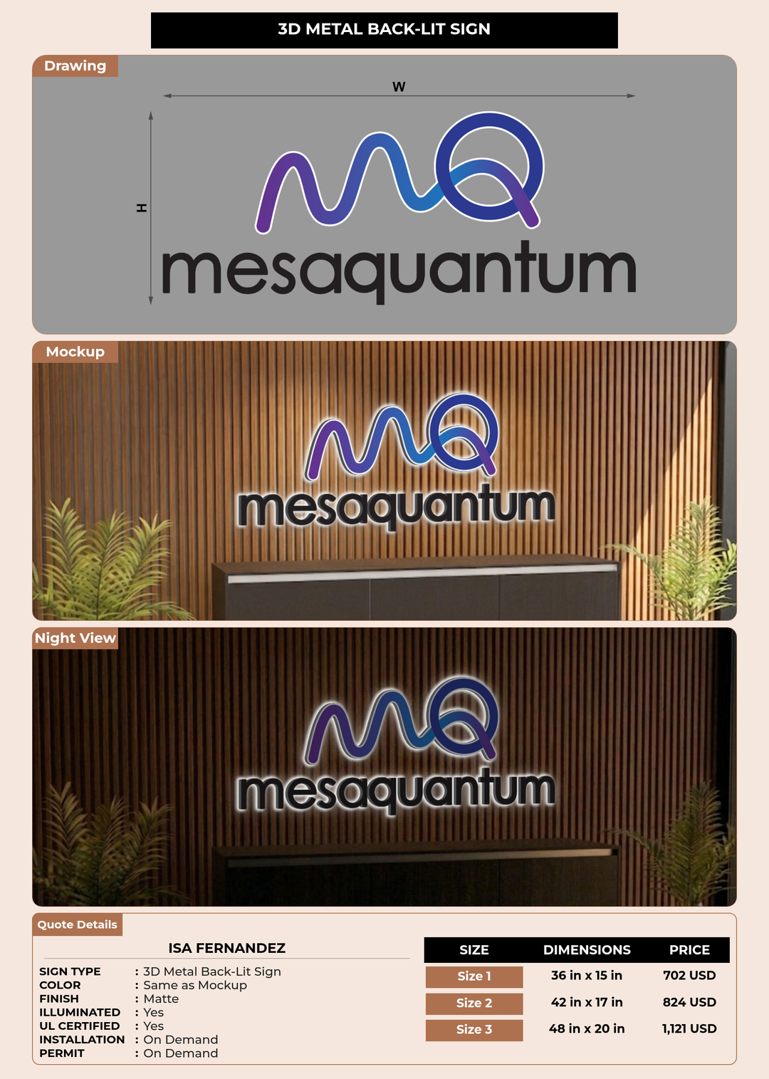 CUSTOM MOCKUP SIGN FOR Isa Fernandez