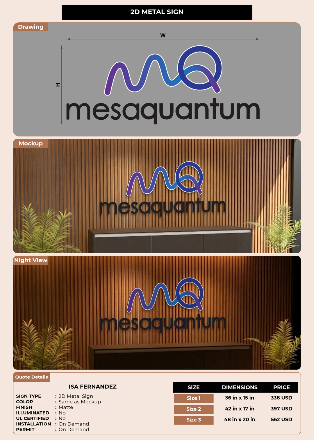 CUSTOM MOCKUP SIGN FOR Isa Fernandez