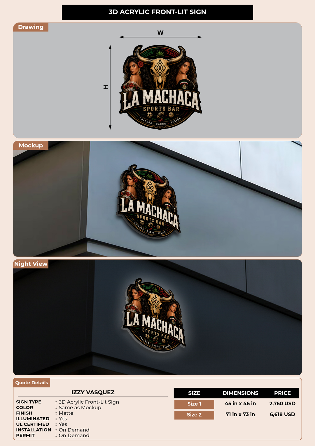 CUSTOM MOCKUP SIGN FOR Izzy vasquez