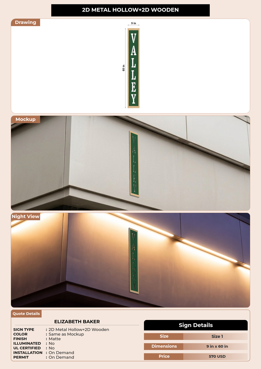 CUSTOM MOCKUP SIGN FOR Elizabeth Baker