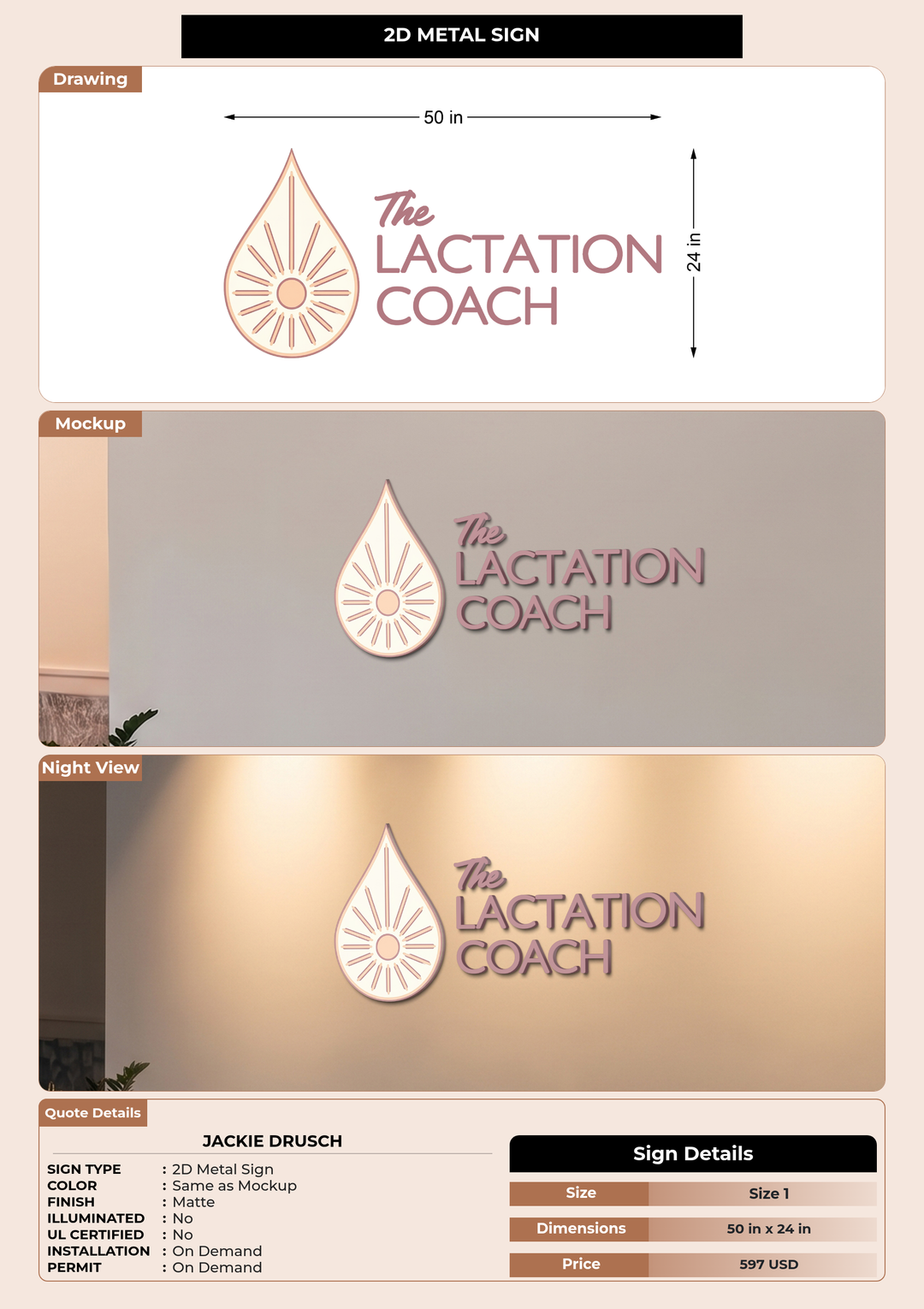 CUSTOM MOCKUP SIGN FOR Jackie Drusch