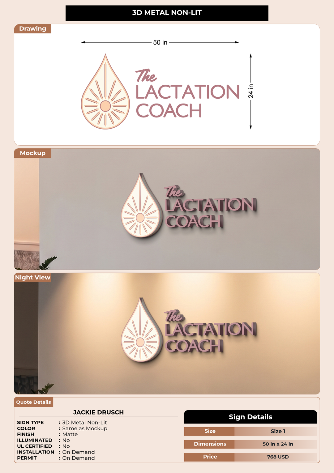CUSTOM MOCKUP SIGN FOR Jackie Drusch
