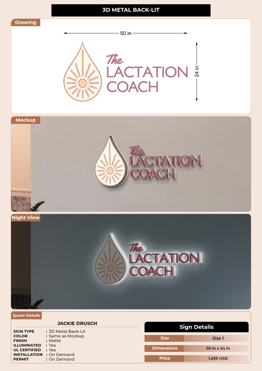 CUSTOM MOCKUP SIGN FOR Jackie Drusch
