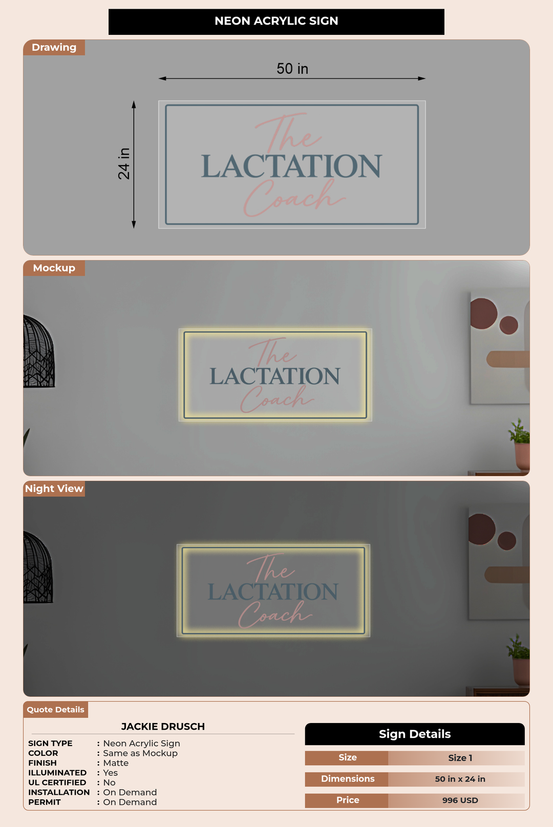 CUSTOM MOCKUP SIGN FOR Jackie Drusch