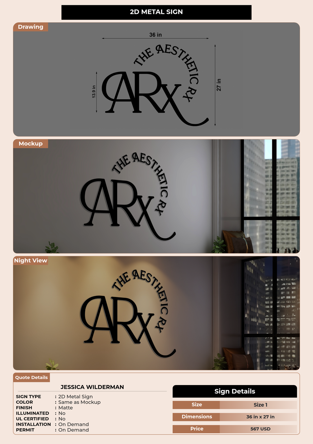 CUSTOM MOCKUP SIGN FOR Jessica Wilderman