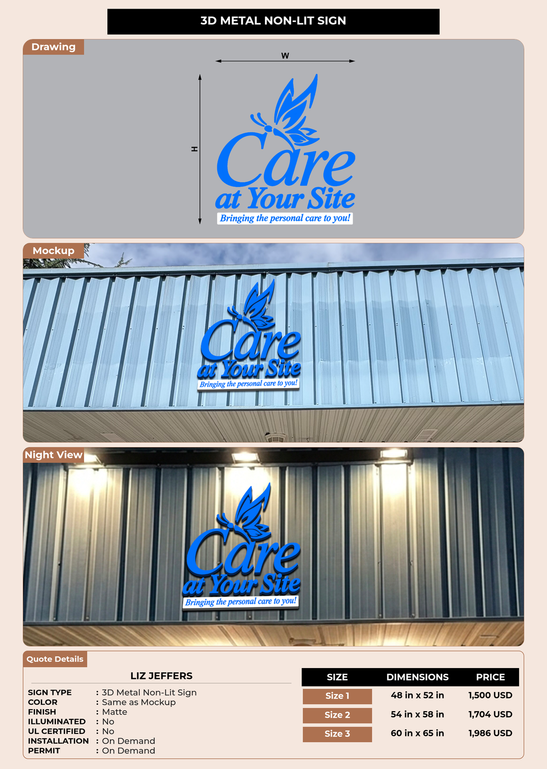 CUSTOM MOCKUP SIGN FOR Liz Jeffers