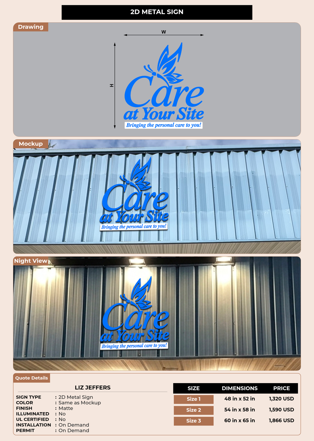 CUSTOM MOCKUP SIGN FOR Liz Jeffers