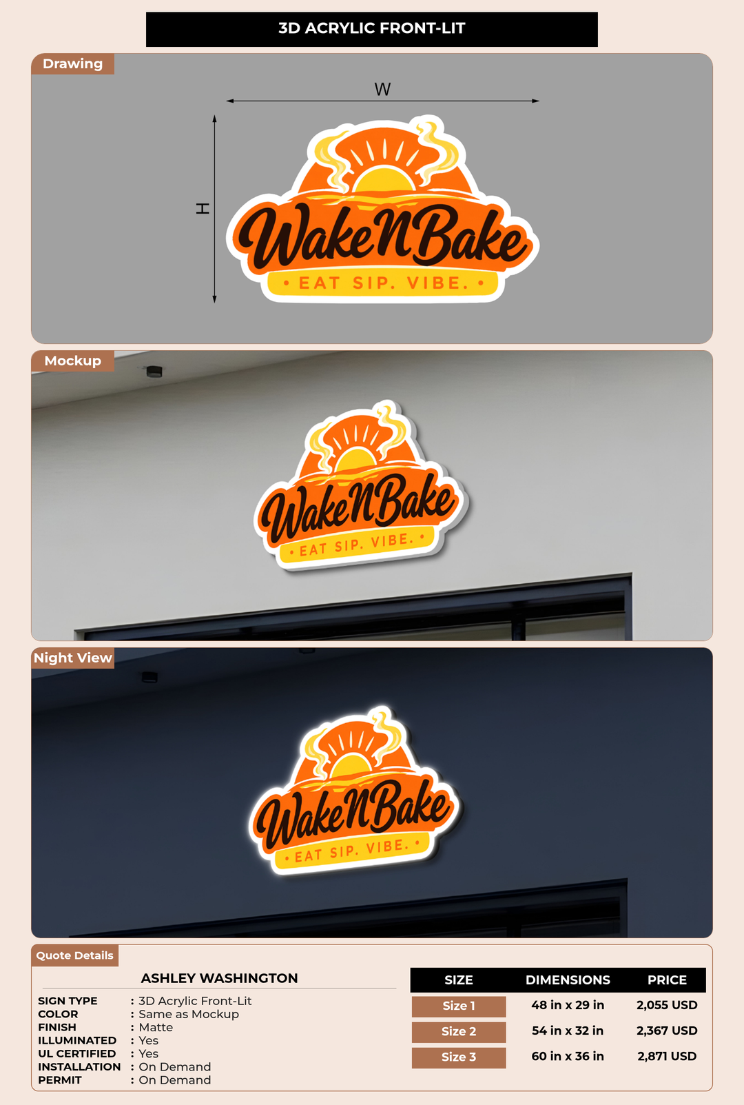 CUSTOM MOCKUP SIGN FOR Ashley Washington
