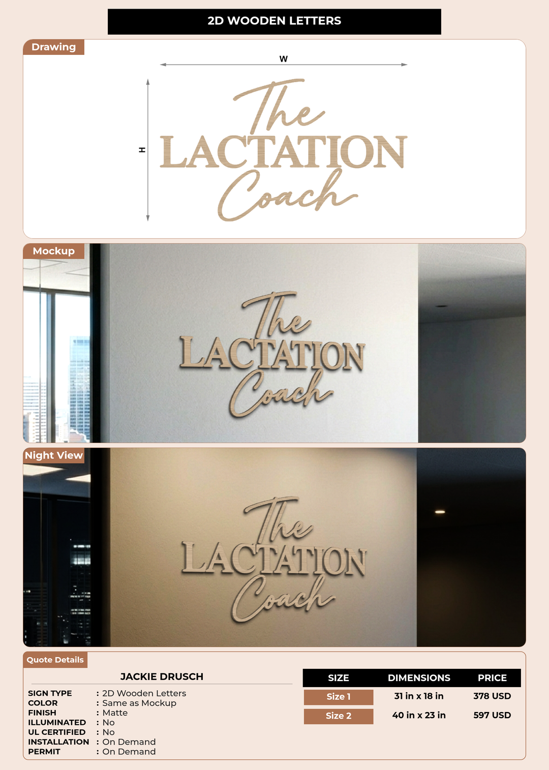 CUSTOM MOCKUP SIGN FOR Jackie Drusch