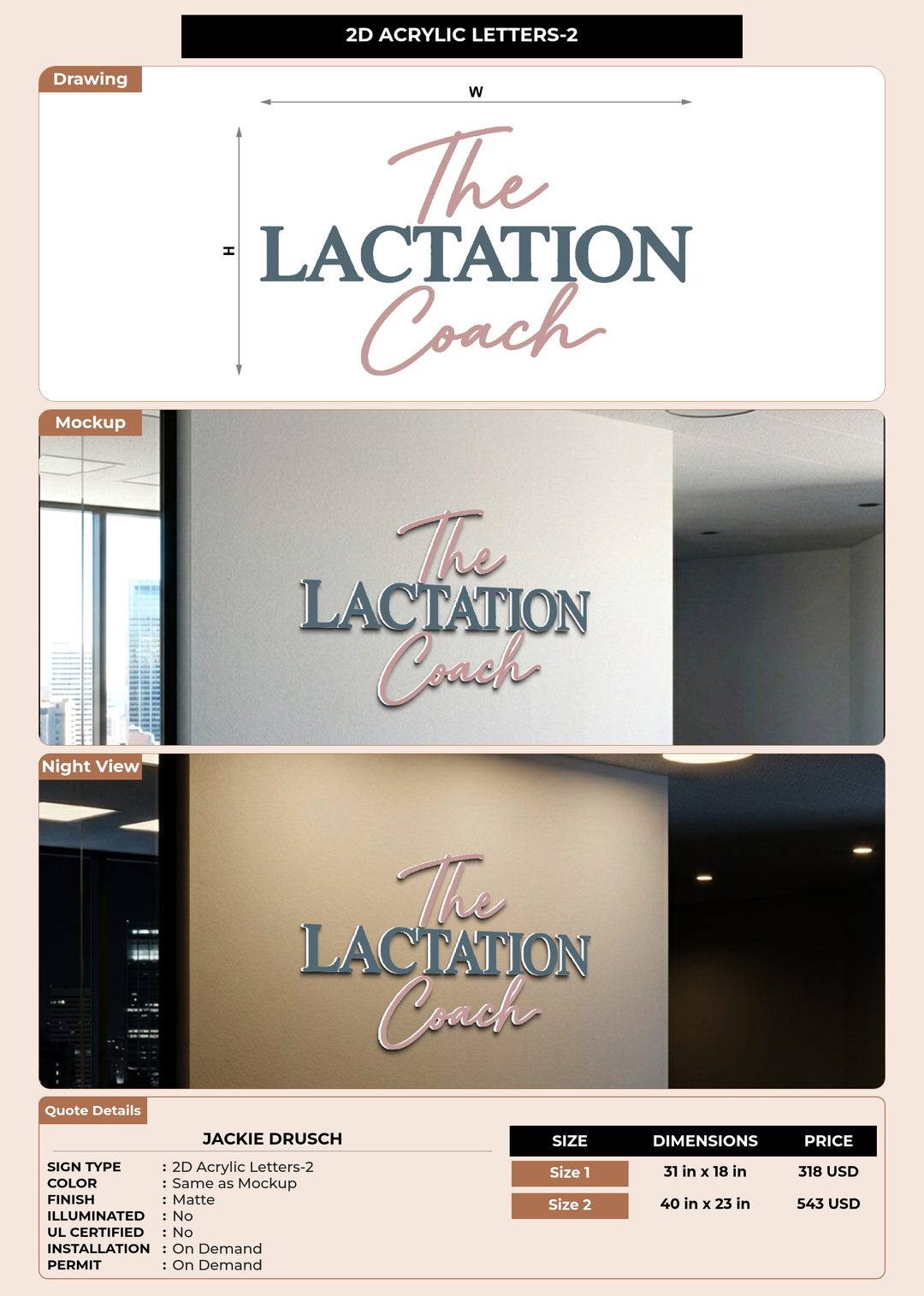 CUSTOM MOCKUP SIGN FOR Jackie Drusch