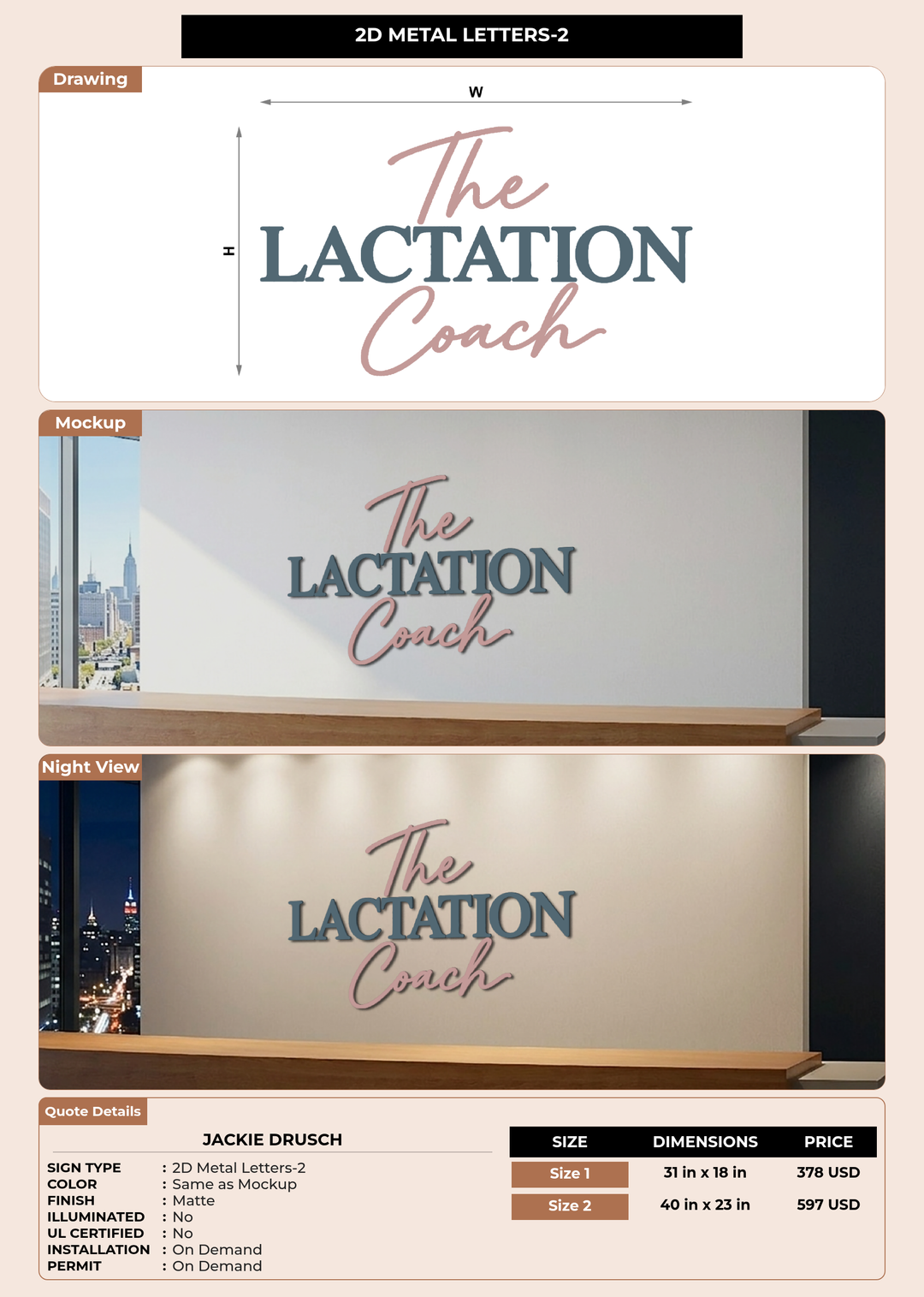 CUSTOM MOCKUP SIGN FOR Jackie Drusch
