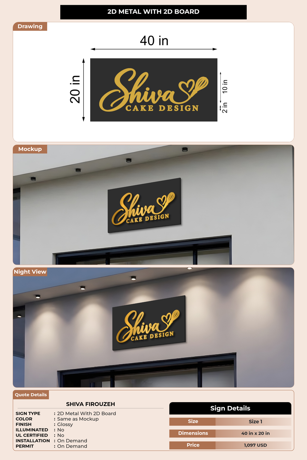 CUSTOM MOCKUP SIGN FOR Shiva Firouzeh