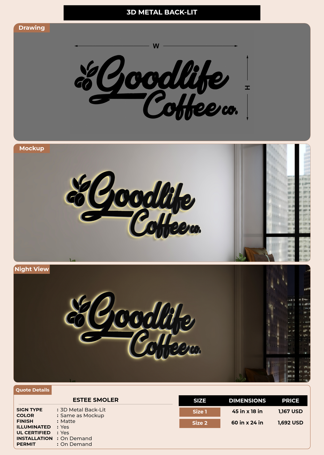 CUSTOM MOCKUP SIGN FOR Estee Smoler