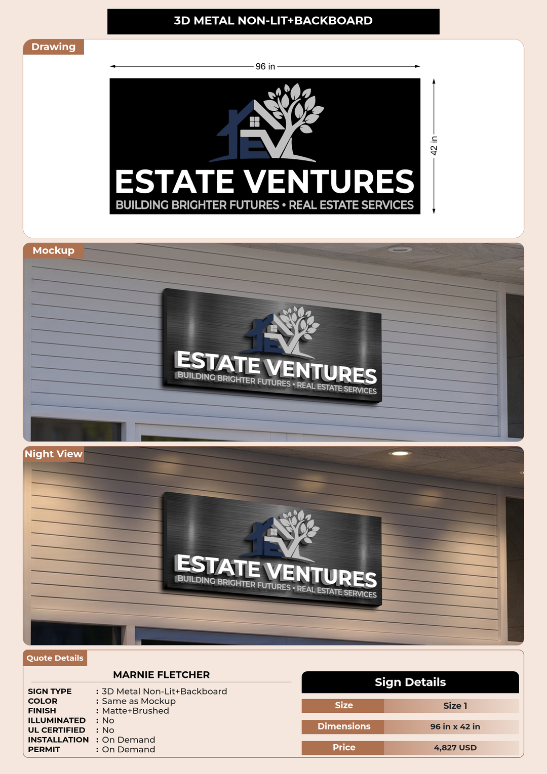 CUSTOM MOCKUP SIGN FOR Marnie Fletcher