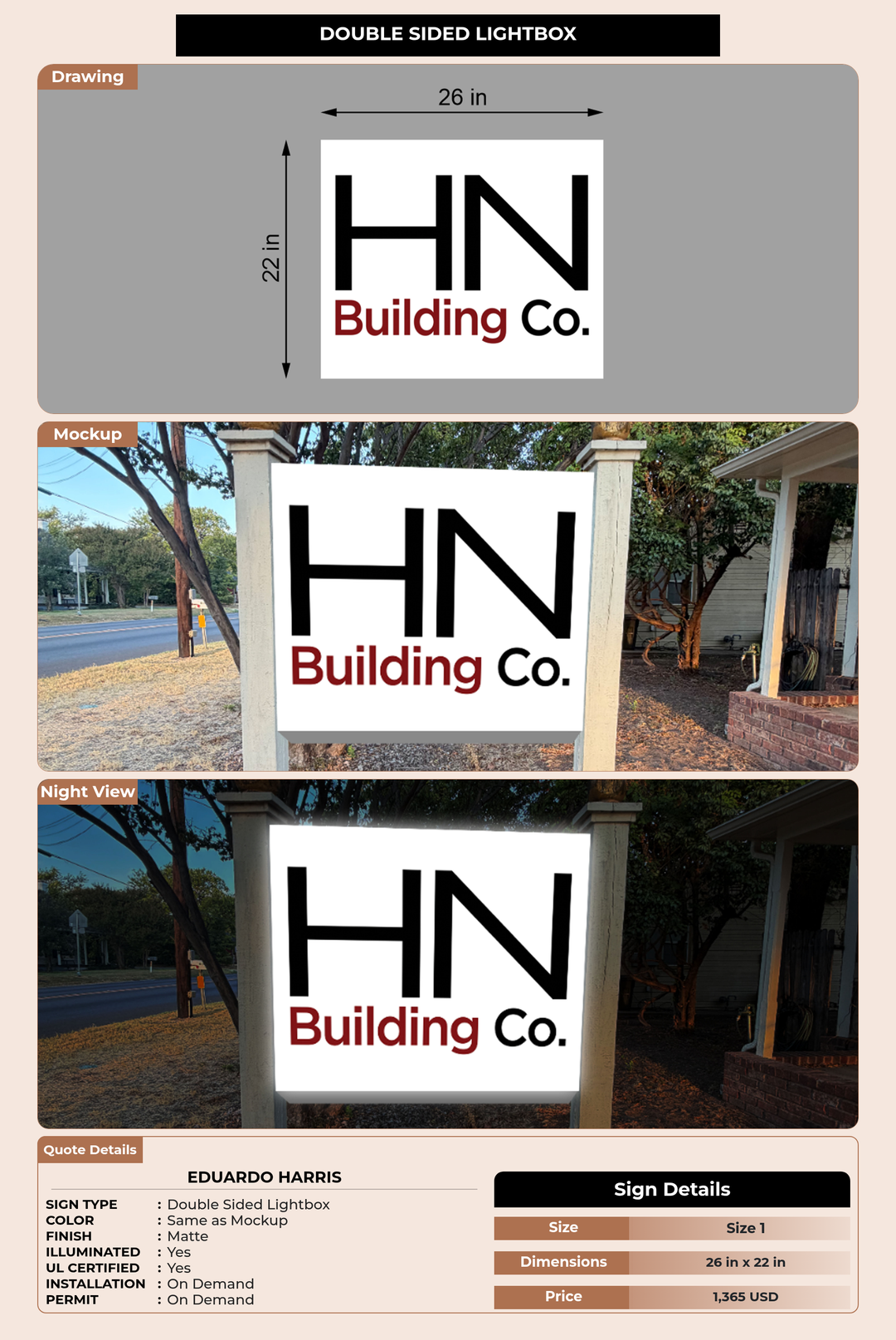 CUSTOM MOCKUP SIGN FOR Eduardo Harris