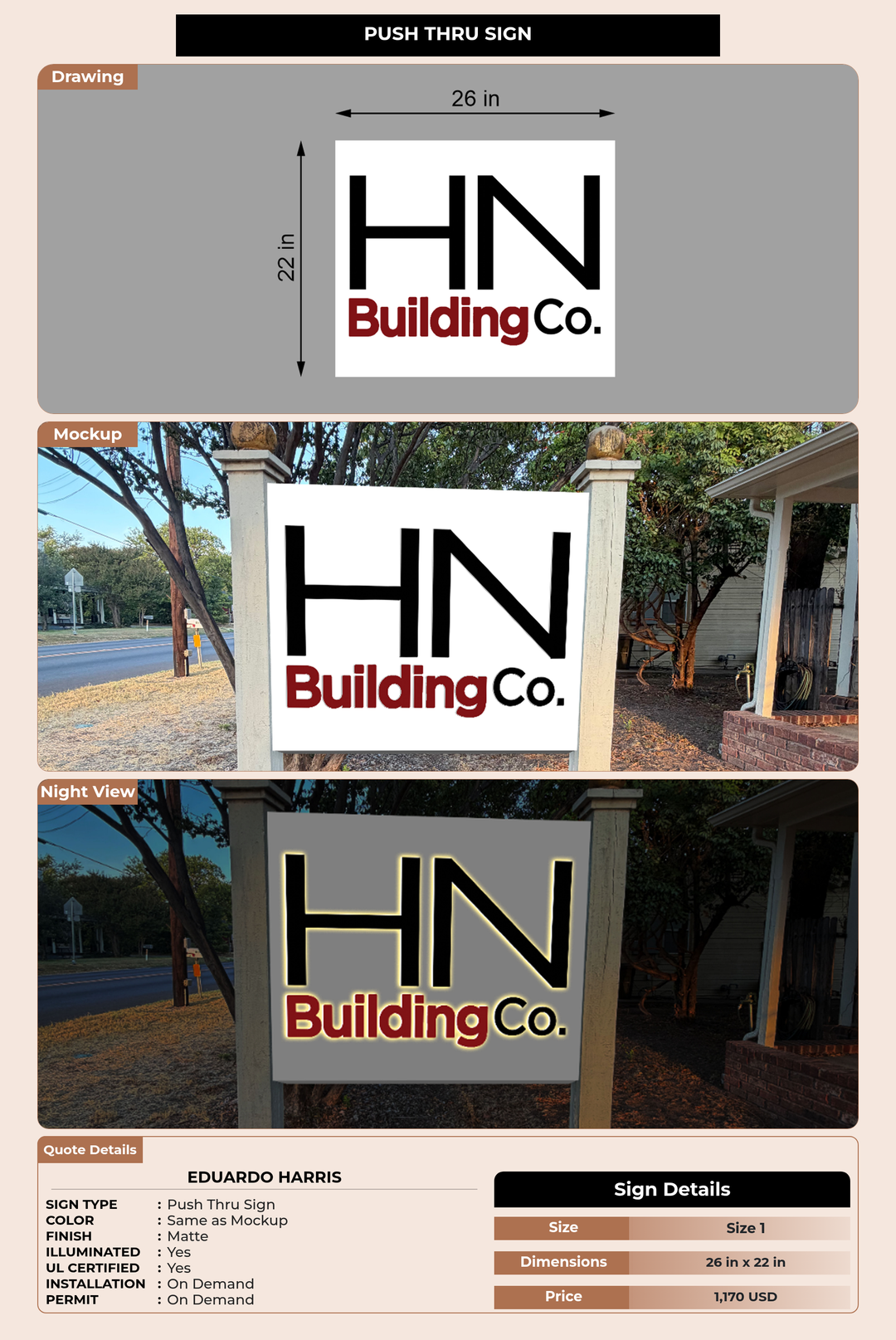 CUSTOM MOCKUP SIGN FOR Eduardo Harris