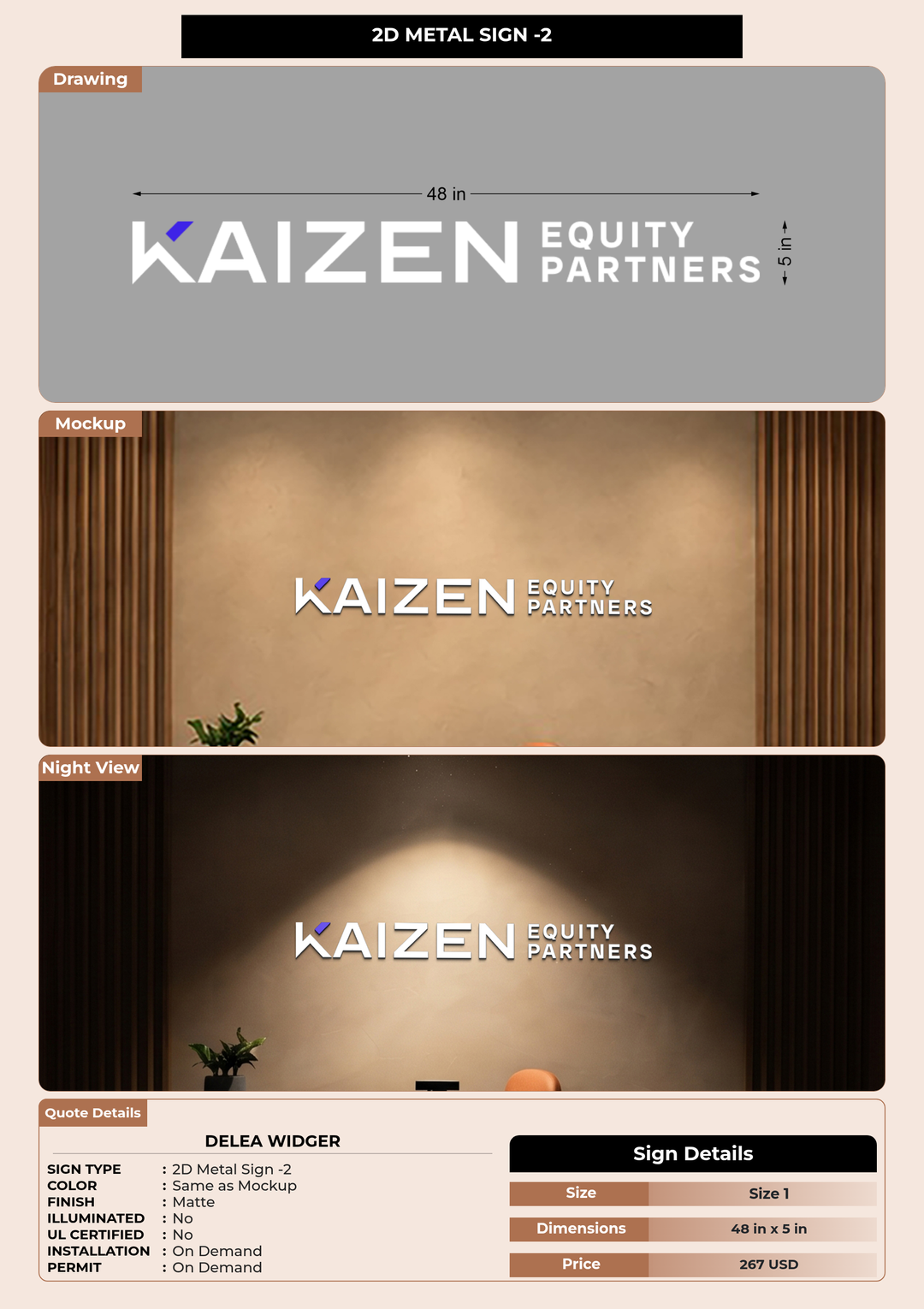 CUSTOM MOCKUP SIGN FOR Delea Widger