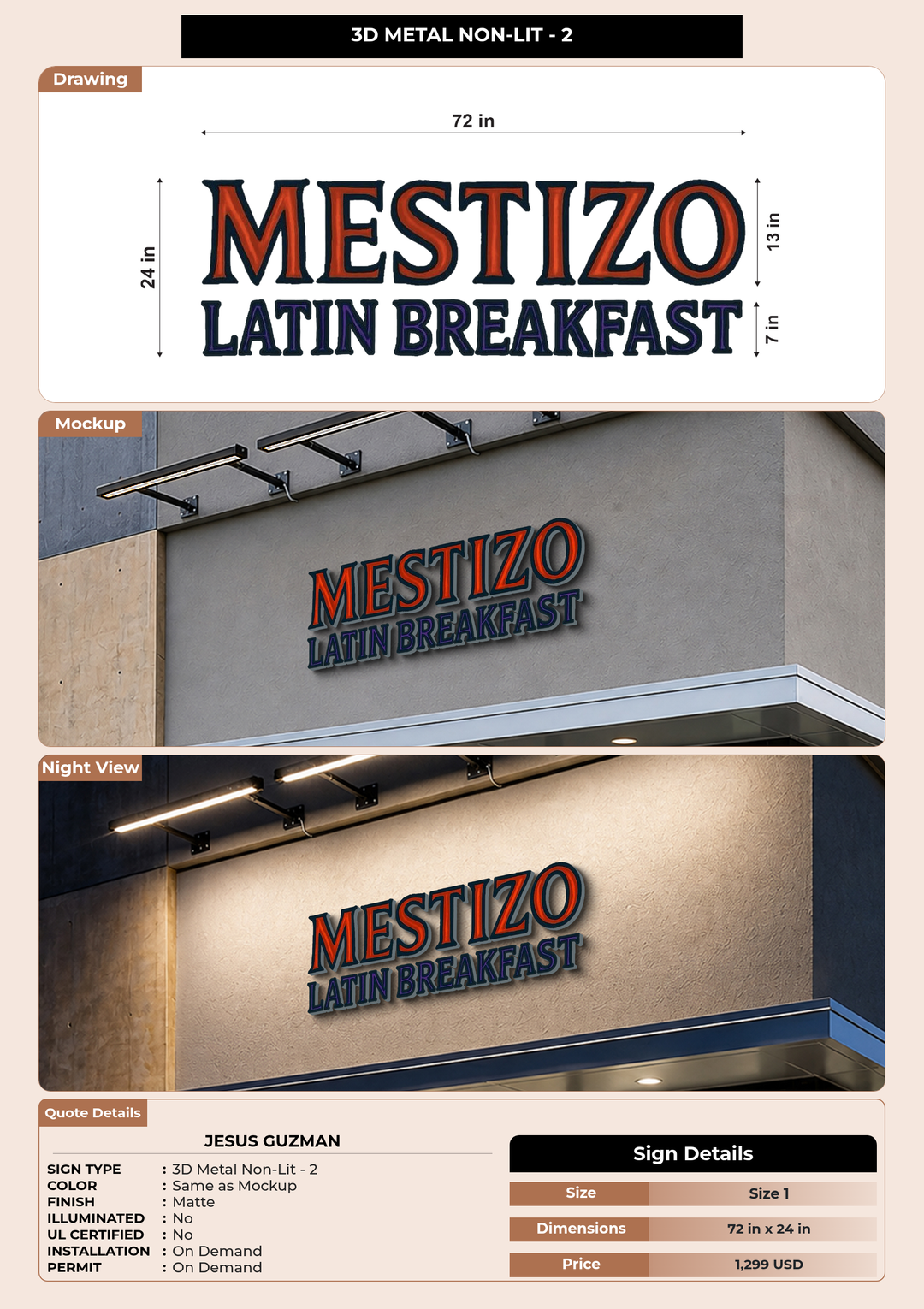CUSTOM MOCKUP SIGN FOR Jesus Guzman