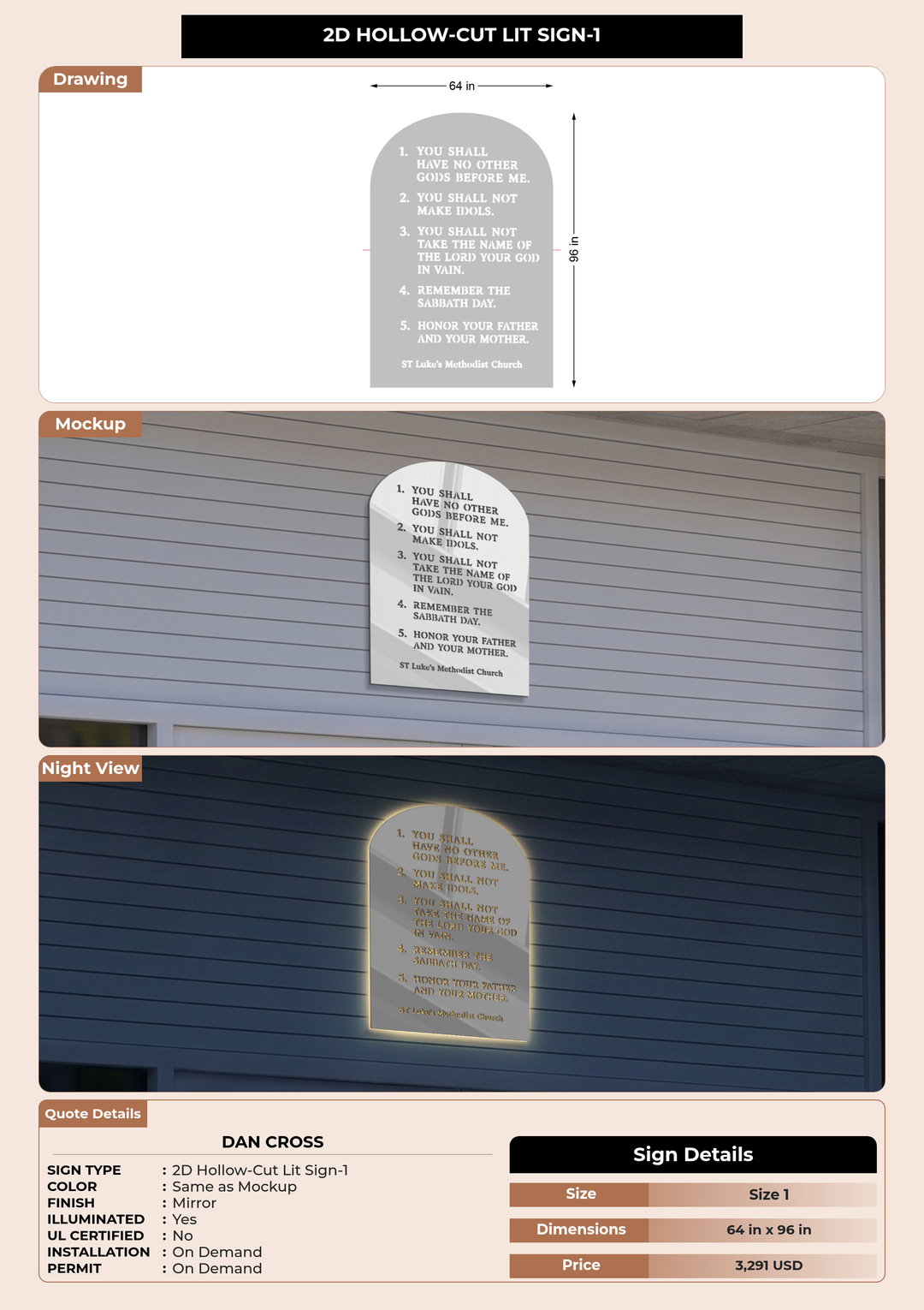 CUSTOM MOCKUP SIGN FOR Dan Cross