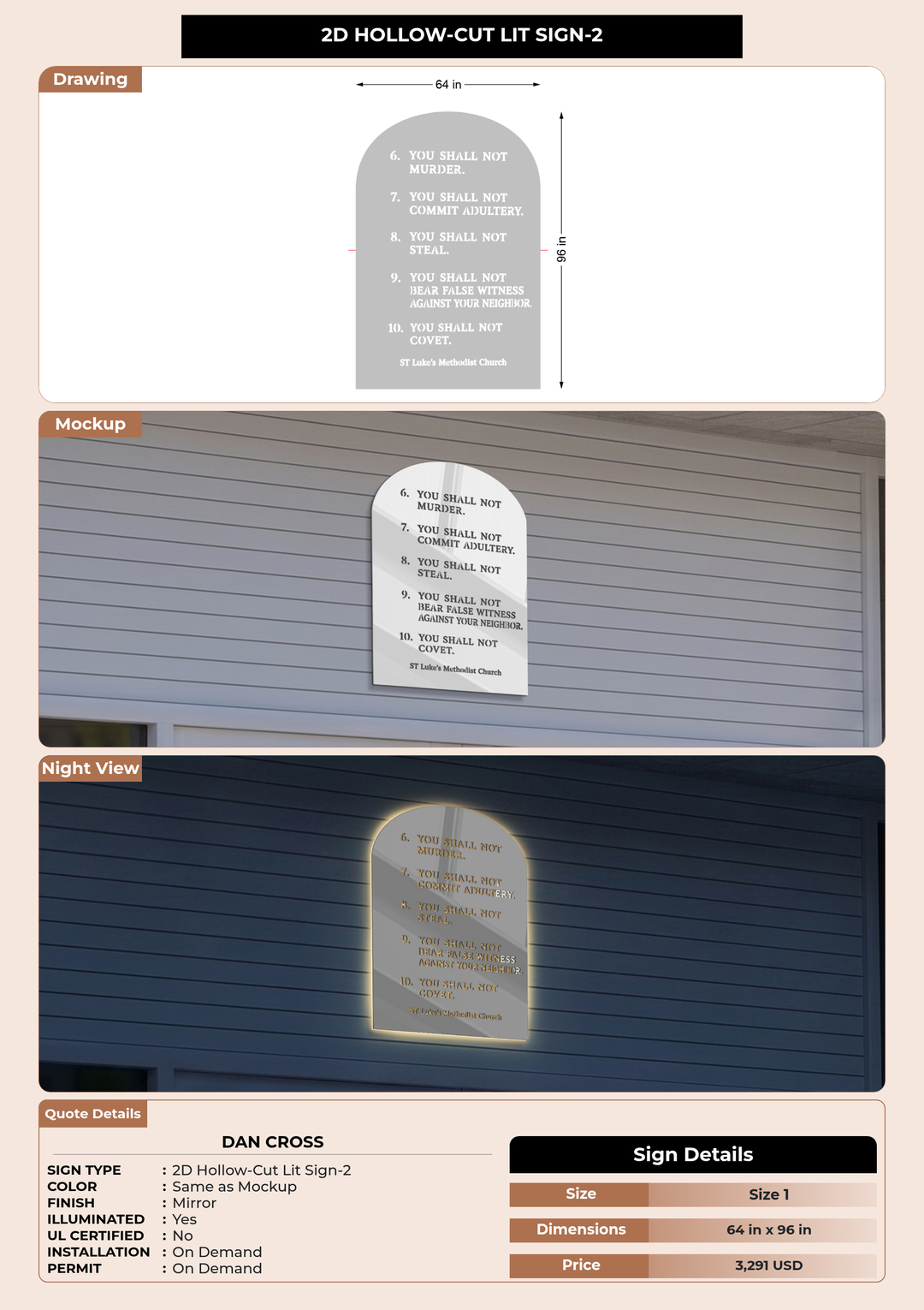 CUSTOM MOCKUP SIGN FOR Dan Cross
