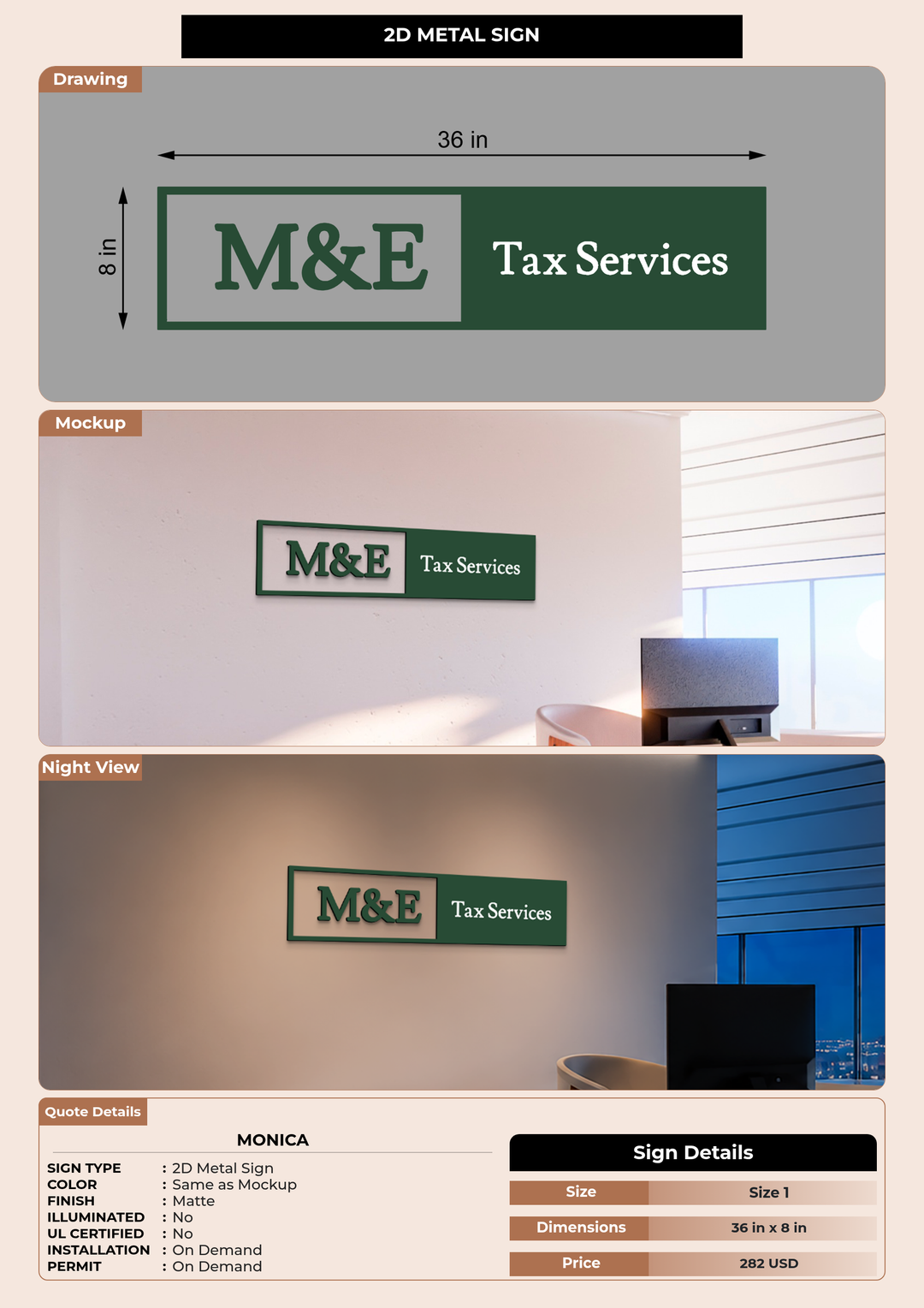 CUSTOM MOCKUP SIGN FOR Monica