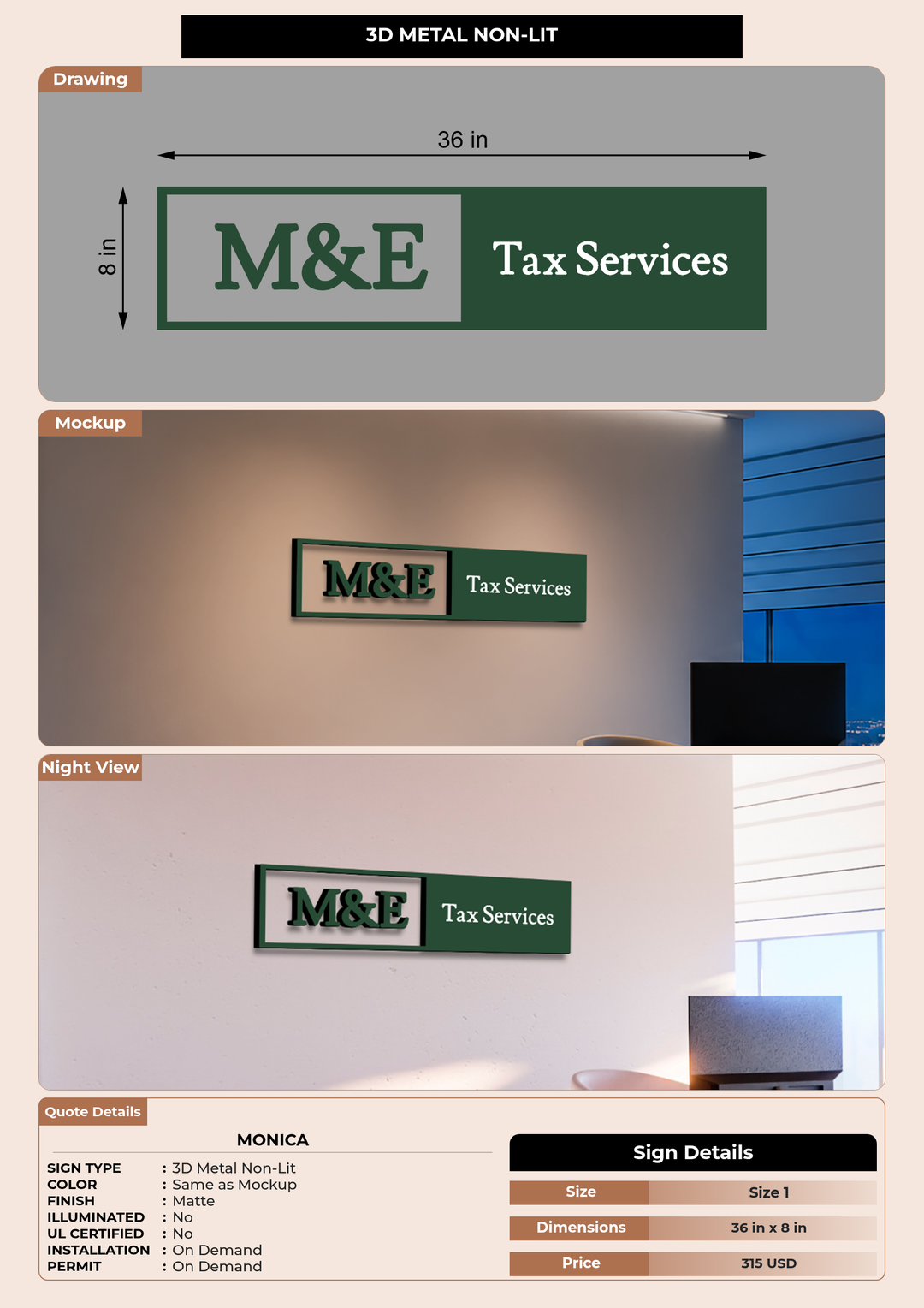 CUSTOM MOCKUP SIGN FOR Monica