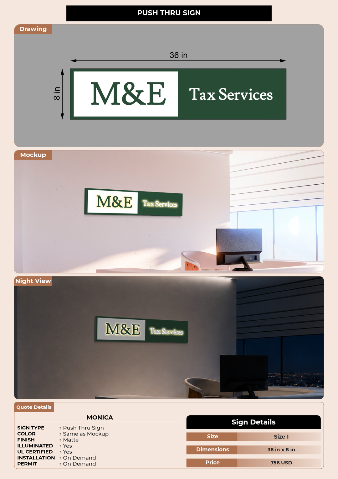 CUSTOM MOCKUP SIGN FOR Monica