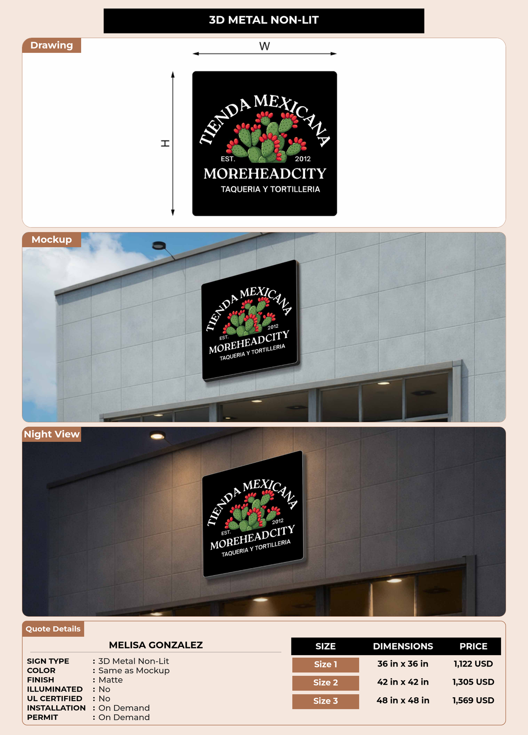 CUSTOM MOCKUP SIGN FOR Melisa Gonzalez