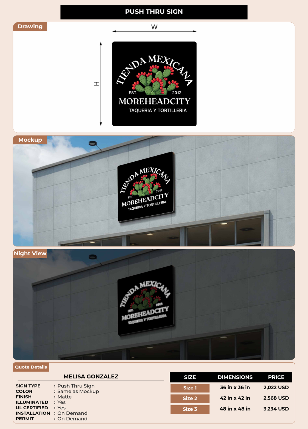 CUSTOM MOCKUP SIGN FOR Melisa Gonzalez