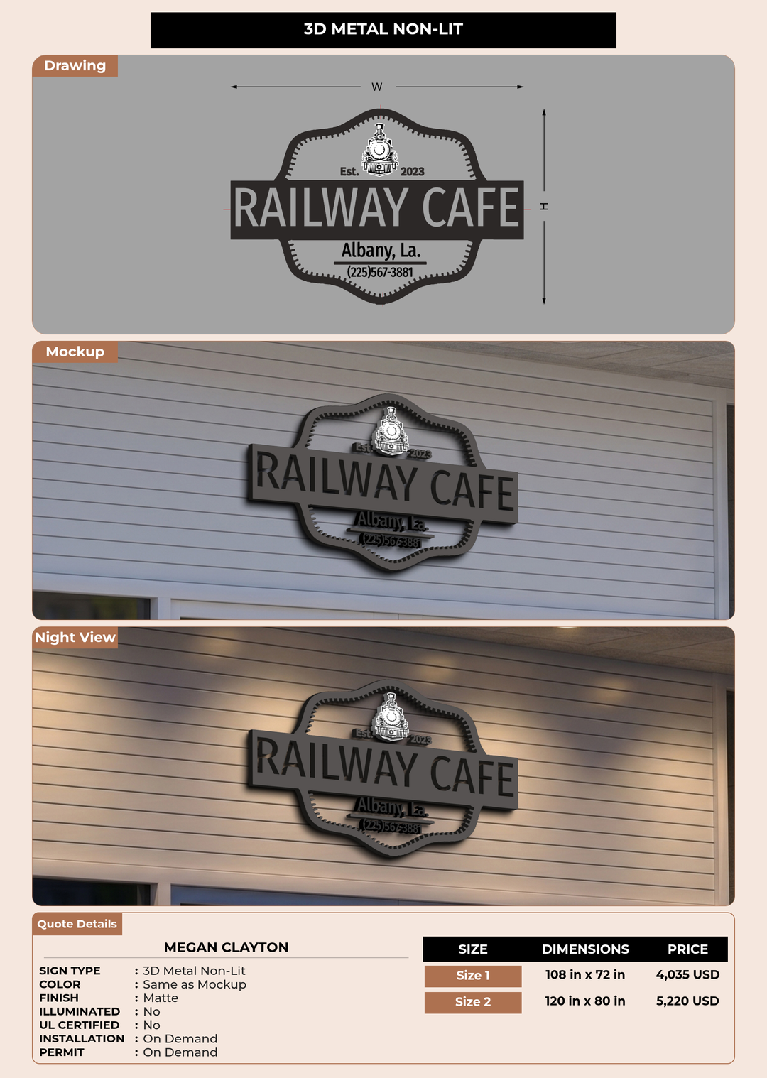 CUSTOM MOCKUP SIGN FOR Megan clayton