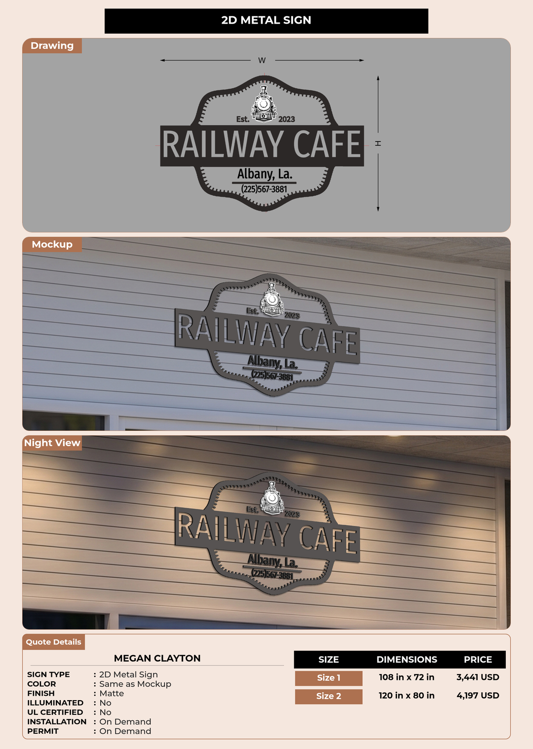 CUSTOM MOCKUP SIGN FOR Megan clayton