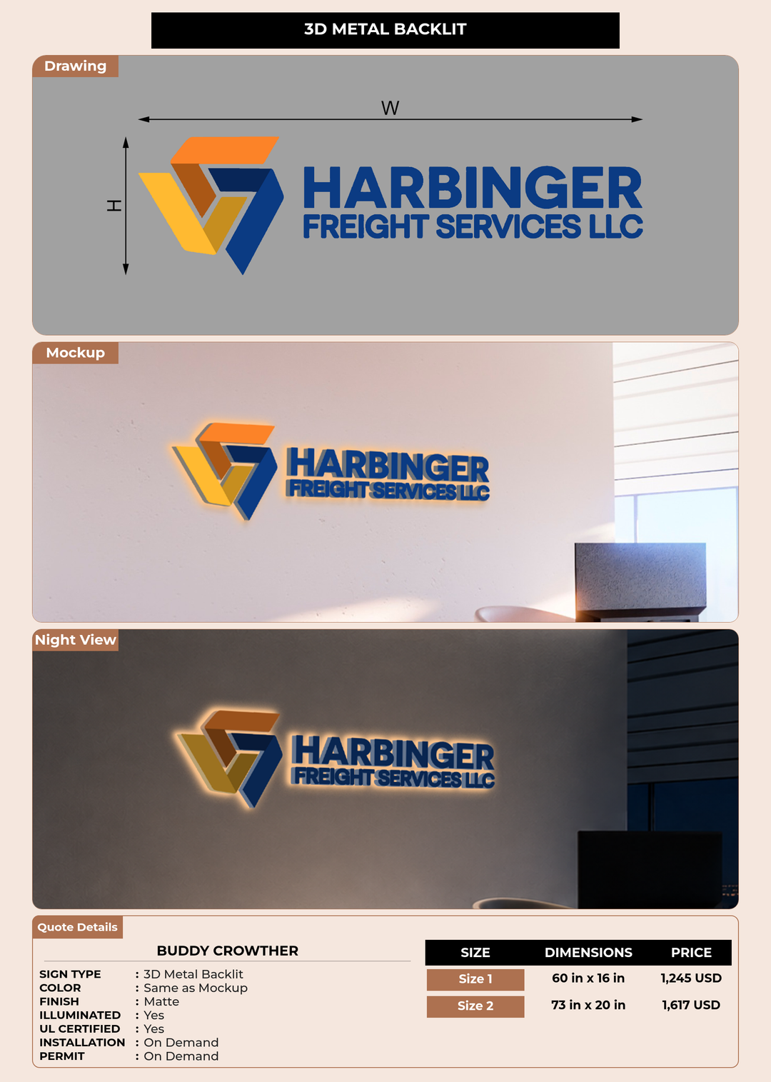 CUSTOM MOCKUP SIGN FOR Buddy Crowther