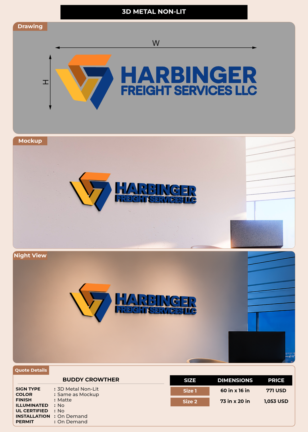 CUSTOM MOCKUP SIGN FOR Buddy Crowther