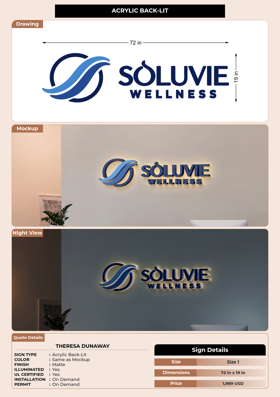 CUSTOM MOCKUP SIGN FOR THERESA DUNAWAY