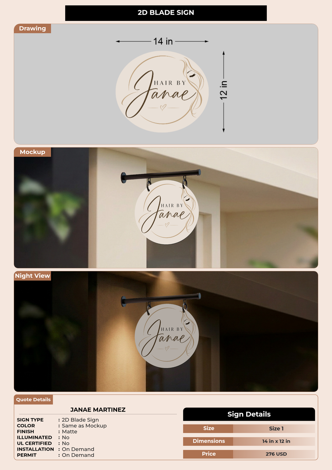CUSTOM MOCKUP SIGN FOR Janae Martinez
