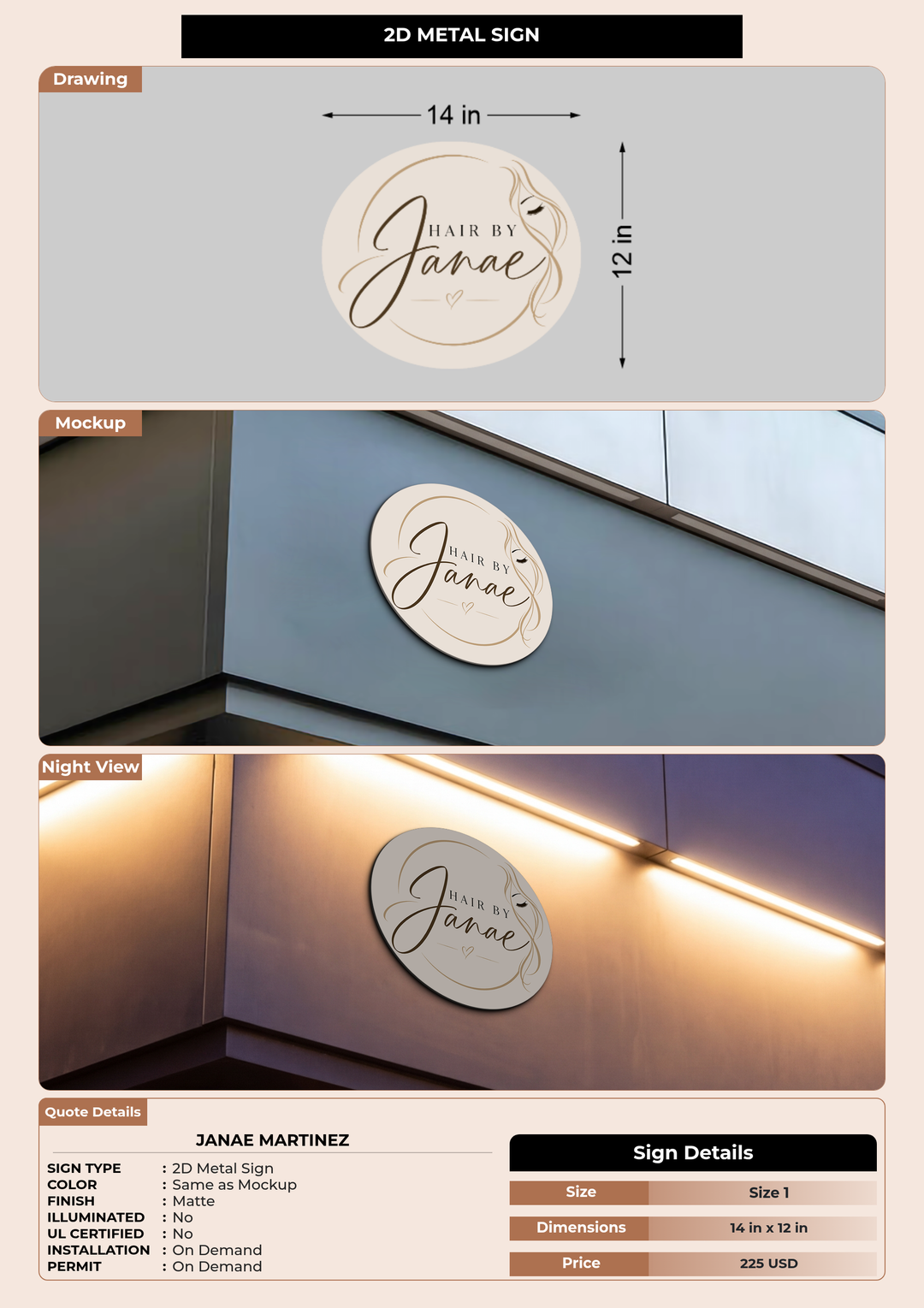 CUSTOM MOCKUP SIGN FOR Janae Martinez