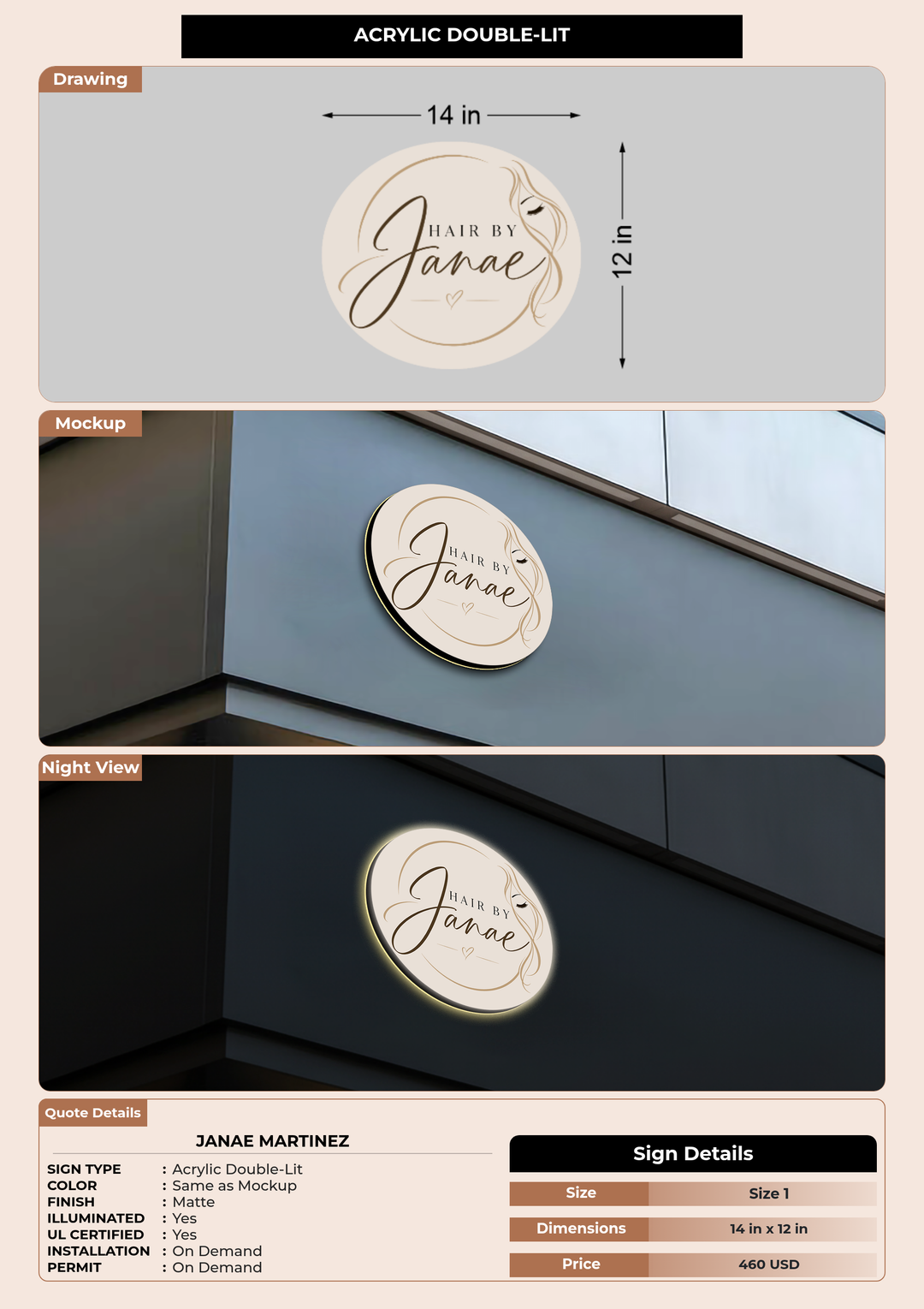 CUSTOM MOCKUP SIGN FOR Janae Martinez