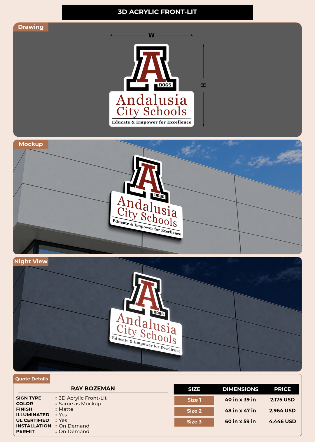 CUSTOM MOCKUP SIGN FOR Ray Bozeman