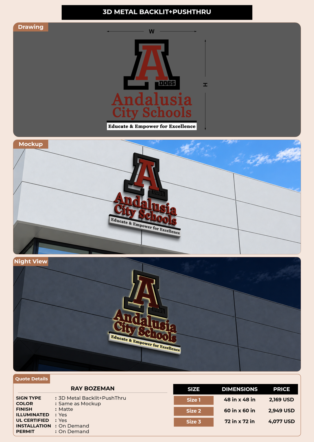 CUSTOM MOCKUP SIGN FOR Ray Bozeman