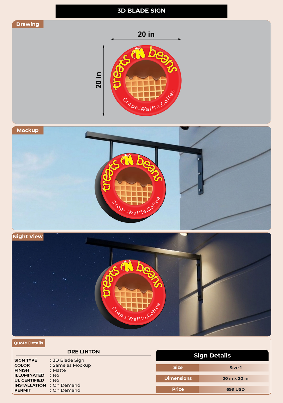 CUSTOM MOCKUP SIGN FOR Dre Linton