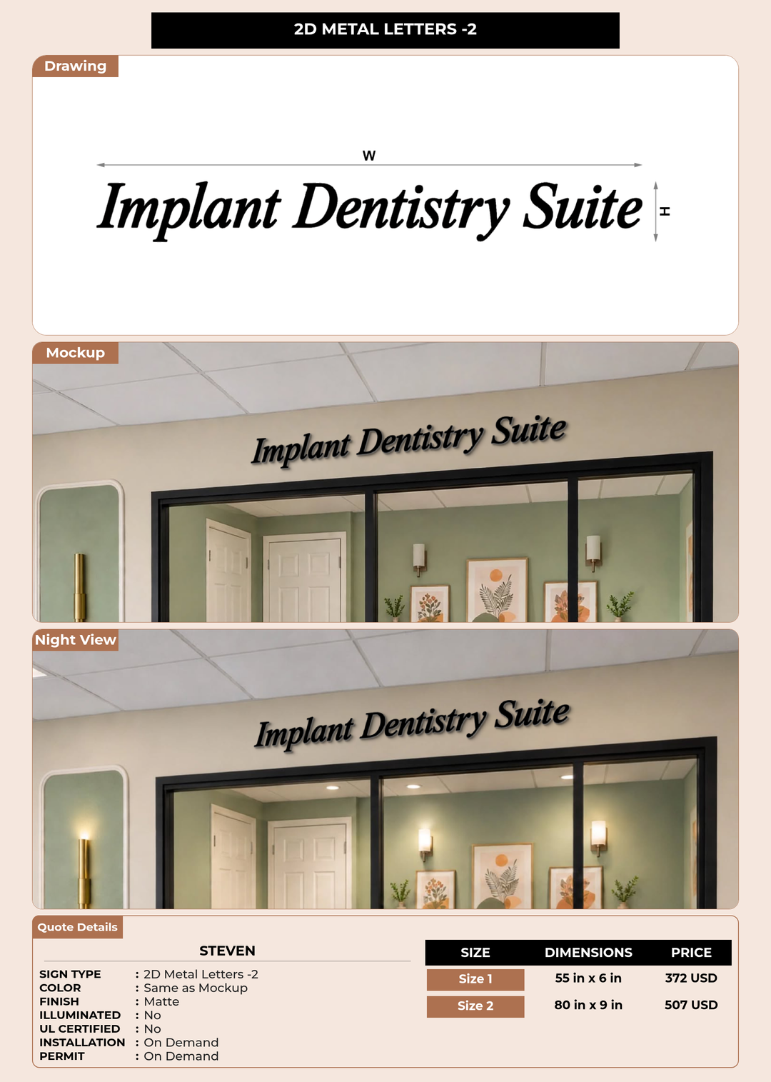 CUSTOM MOCKUP SIGN FOR Steven