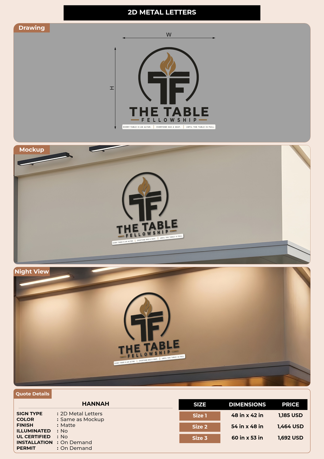 CUSTOM MOCKUP SIGN FOR Hannah