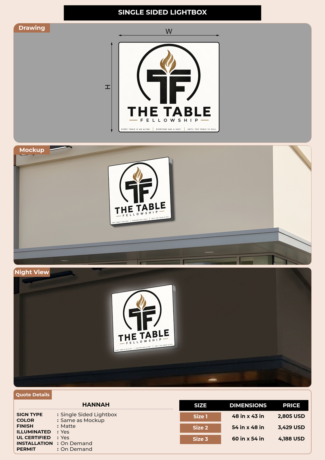 CUSTOM MOCKUP SIGN FOR Hannah
