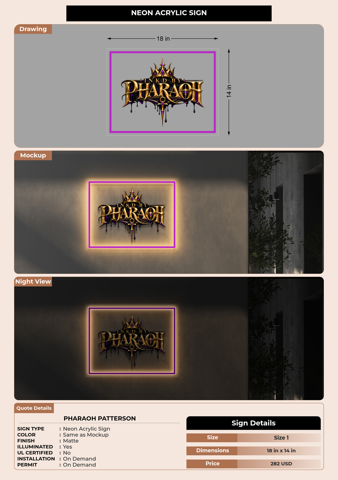 CUSTOM MOCKUP SIGN FOR Pharaoh Patterson