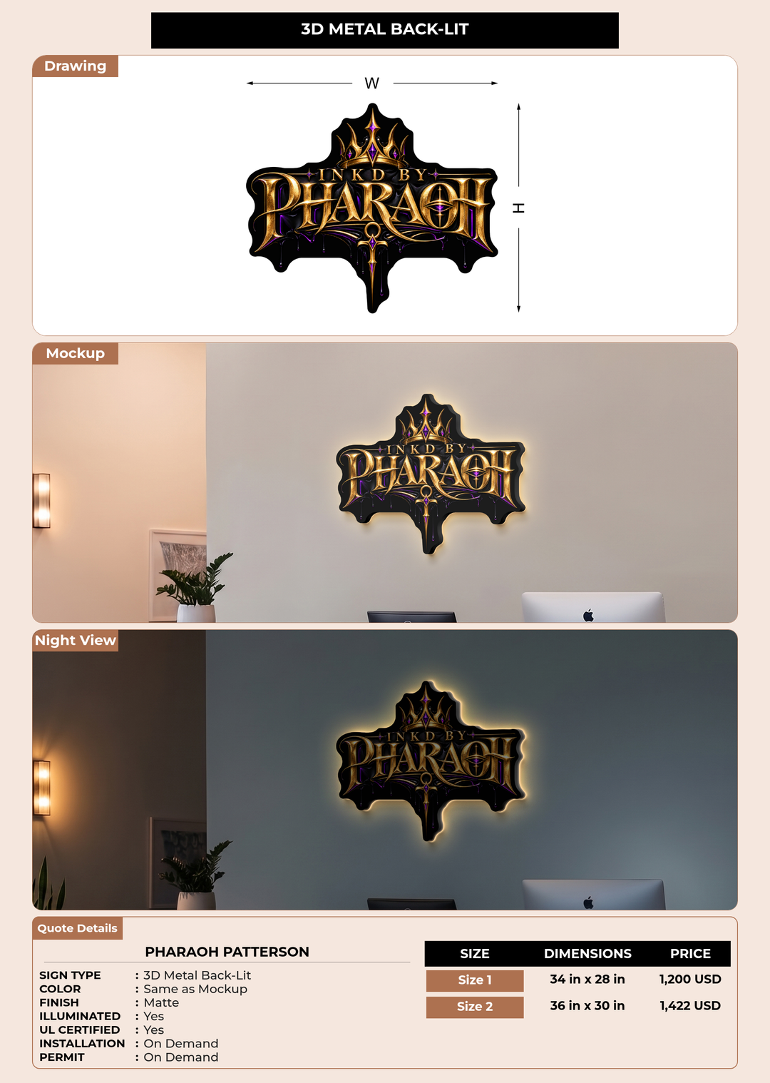 CUSTOM MOCKUP SIGN FOR Pharaoh Patterson